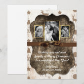 5x7 XMAS-kerstBurlap Deer Doe Buck PHOTO-kaart Feestdagenkaart (Voorkant / Achterkant)