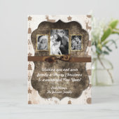 5x7 XMAS-kerstBurlap Deer Doe Buck PHOTO-kaart Feestdagenkaart (Staand voorkant)