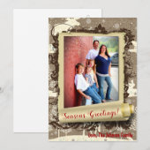 5x7 XMAS-kerstBurlap Deer Doe Buck PHOTO-kaart Feestdagenkaart (Voorkant / Achterkant)