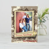 5x7 XMAS-kerstBurlap Deer Doe Buck PHOTO-kaart Feestdagenkaart (Staand voorkant)