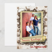 5x7 XMAS-kerstBurlap Deer Doe Buck PHOTO-kaart Feestdagenkaart (Voorkant / Achterkant)