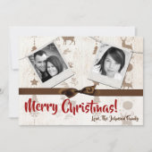 5x7 XMAS-kerstBurlap Deer Doe Buck PHOTO-kaart Feestdagenkaart (Voorkant)