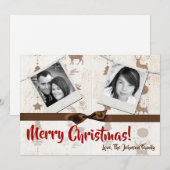 5x7 XMAS-kerstBurlap Deer Doe Buck PHOTO-kaart Feestdagenkaart (Voorkant / Achterkant)