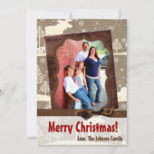 5x7 XMAS-kerstBurlap Deer Doe Buck PHOTO-kaart Feestdagenkaart (Voorkant)