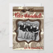 5x7 XMAS-kerstBurlap Deer Doe Buck PHOTO-kaart Feestdagenkaart (Voorkant)