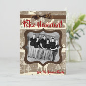 5x7 XMAS-kerstBurlap Deer Doe Buck PHOTO-kaart Feestdagenkaart (Staand voorkant)