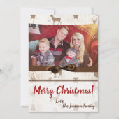 5x7 XMAS-kerstBurlap Deer Doe Buck PHOTO-kaart Feestdagenkaart (Voorkant)