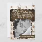 5x7 XMAS-kerstBurlap Deer Doe Buck PHOTO-kaart Feestdagenkaart (Voorkant)