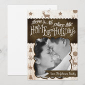 5x7 XMAS-kerstBurlap Deer Doe Buck PHOTO-kaart Feestdagenkaart (Voorkant / Achterkant)