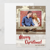 5x7 XMAS-kerstBurlap Deer Doe Buck PHOTO-kaart Feestdagenkaart (Voorkant / Achterkant)