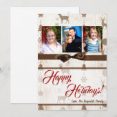 5x7 XMAS-kerstBurlap Deer Doe Buck PHOTO-kaart Feestdagenkaart (Voorkant / Achterkant)
