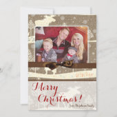 5x7 XMAS-kerstBurlap Deer Doe Buck PHOTO-kaart Feestdagenkaart (Voorkant)