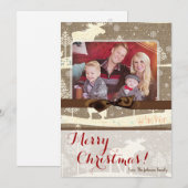 5x7 XMAS-kerstBurlap Deer Doe Buck PHOTO-kaart Feestdagenkaart (Voorkant / Achterkant)
