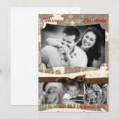 5x7 XMAS-kerstBurlap Deer Doe Buck PHOTO-kaart Feestdagenkaart (Voorkant / Achterkant)