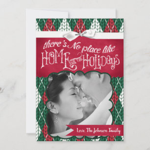 5x7 XMAS-kerstkaart voor Oogly Sweater Green PHOTO Feestdagenkaart