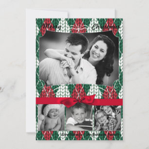 5x7 XMAS-kerstkaart voor Oogly Sweater Green PHOTO Feestdagenkaart