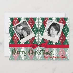 5x7 XMAS-kerstkaart voor Oogly Sweater Green PHOTO Feestdagenkaart