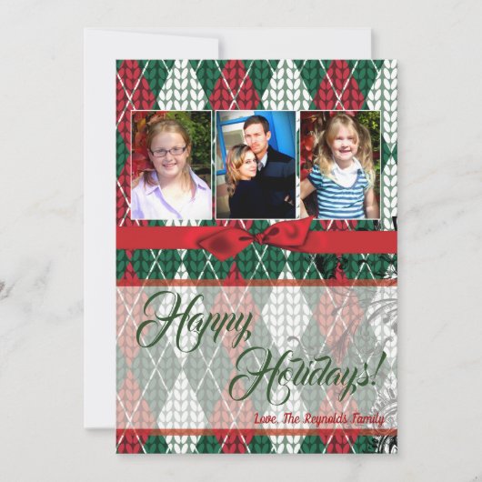 5x7 XMAS-kerstkaart voor Oogly Sweater Green PHOTO Feestdagenkaart (Voorkant)