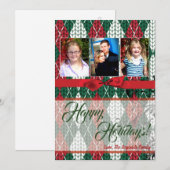 5x7 XMAS-kerstkaart voor Oogly Sweater Green PHOTO Feestdagenkaart (Voorkant / Achterkant)