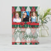 5x7 XMAS-kerstkaart voor Oogly Sweater Green PHOTO Feestdagenkaart (Staand voorkant)
