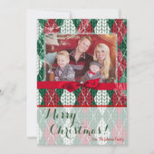 5x7 XMAS-kerstkaart voor Oogly Sweater Green PHOTO Feestdagenkaart (Voorkant)