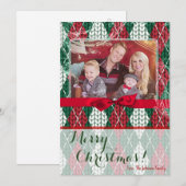 5x7 XMAS-kerstkaart voor Oogly Sweater Green PHOTO Feestdagenkaart (Voorkant / Achterkant)