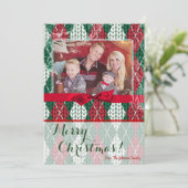 5x7 XMAS-kerstkaart voor Oogly Sweater Green PHOTO Feestdagenkaart (Staand voorkant)