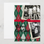 5x7 XMAS-kerstkaart voor Oogly Sweater Green PHOTO Feestdagenkaart (Voorkant / Achterkant)