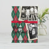 5x7 XMAS-kerstkaart voor Oogly Sweater Green PHOTO Feestdagenkaart (Staand voorkant)