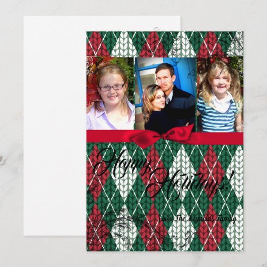 5x7 XMAS-kerstkaart voor Oogly Sweater Green PHOTO Feestdagenkaart (Voorkant / Achterkant)