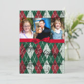 5x7 XMAS-kerstkaart voor Oogly Sweater Green PHOTO Feestdagenkaart (Staand voorkant)