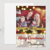 5x7 XMAS Kerstmis Gouden Bokeh Lichten FOTO-kaart Feestdagenkaart (Voorkant / Achterkant)