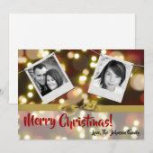 5x7 XMAS Kerstmis Gouden Bokeh Lichten FOTO-kaart Feestdagenkaart (Voorkant / Achterkant)