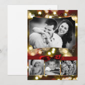 5x7 XMAS Kerstmis Gouden Bokeh Lichten FOTO-kaart Feestdagenkaart (Voorkant / Achterkant)