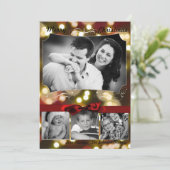 5x7 XMAS Kerstmis Gouden Bokeh Lichten FOTO-kaart Feestdagenkaart (Staand voorkant)