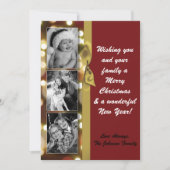 5x7 XMAS Kerstmis Gouden Bokeh Lichten FOTO-kaart Feestdagenkaart (Voorkant)