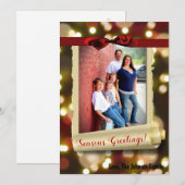 5x7 XMAS Kerstmis Gouden Bokeh Lichten FOTO-kaart Feestdagenkaart (Voorkant / Achterkant)