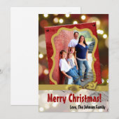 5x7 XMAS Kerstmis Gouden Bokeh Lichten FOTO-kaart Feestdagenkaart (Voorkant / Achterkant)