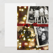 5x7 XMAS Kerstmis Gouden Bokeh Lichten FOTO-kaart Feestdagenkaart (Voorkant / Achterkant)