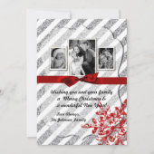 5x7 XMAS Kerstmis Rode Glitter Sneeuwvlok FOTO-kaa Feestdagenkaart (Voorkant)