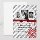 5x7 XMAS Kerstmis Rode Glitter Sneeuwvlok FOTO-kaa Feestdagenkaart (Voorkant / Achterkant)