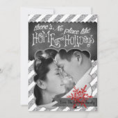 5x7 XMAS Kerstmis Rode Glitter Sneeuwvlok FOTO-kaa Feestdagenkaart (Voorkant)