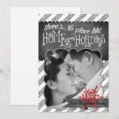 5x7 XMAS Kerstmis Rode Glitter Sneeuwvlok FOTO-kaa Feestdagenkaart (Voorkant / Achterkant)