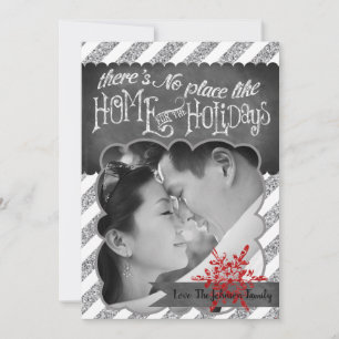 5x7 XMAS Kerstmis Rode Glitter Sneeuwvlok FOTO-kaa Feestdagenkaart