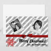 5x7 XMAS Kerstmis Rode Glitter Sneeuwvlok FOTO-kaa Feestdagenkaart (Voorkant / Achterkant)