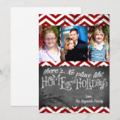5x7 XMAS-kerstrode Chevron Chalkboa FOTO-kaart Feestdagenkaart (Voorkant / Achterkant)
