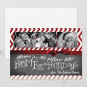 5x7 XMAS-kerstrode Chevron Chalkboa FOTO-kaart Feestdagenkaart (Voorkant / Achterkant)
