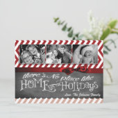 5x7 XMAS-kerstrode Chevron Chalkboa FOTO-kaart Feestdagenkaart (Staand voorkant)