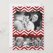 5x7 XMAS-kerstrode Chevron Chalkboa FOTO-kaart Feestdagenkaart (Voorkant)