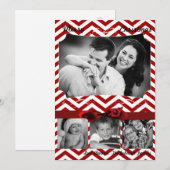 5x7 XMAS-kerstrode Chevron Chalkboa FOTO-kaart Feestdagenkaart (Voorkant / Achterkant)